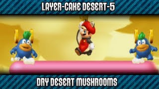 New Super Mario Bros. U 100% - Layer Cake Desert-5: Dry Desert Mushrooms
