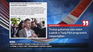 Trump győzelme után kitört a pánik a Tisza Párt programíró csoportjában