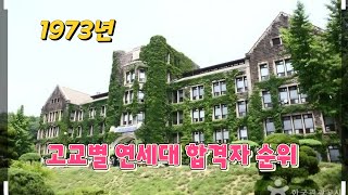 73년 고교별 연세대 합격자 순위