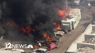 Crews contain massive industrial fire in Phoenix