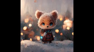 Asking an AI to draw: Cute fox and a cute bear full body in christmas setting