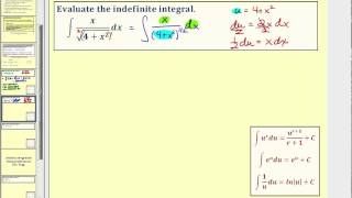 Indefinite Integration Using Substitution