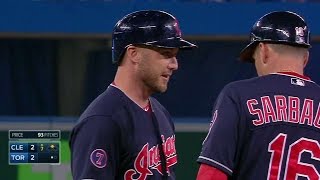 CLE@TOR: Raburn laces game-tying double off the wall