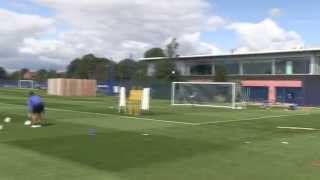 3rd Eye: Nigel Atangana in goal during Accrington training