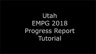 EMPG Progress Report Tutorial 2018