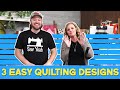 3 EASY Free Motion Quilting Designs for Beginners | Learning the Longarm