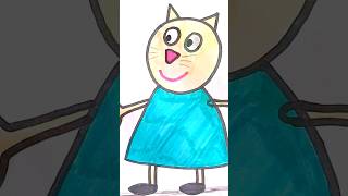 draw candy cat from peppa pig easy #youtubeshorts #shortsvideo