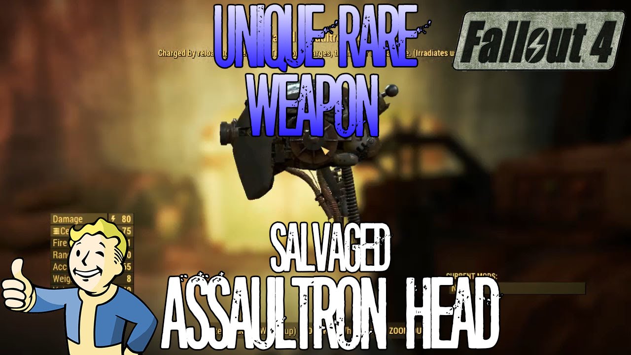 Fallout 4 | Salvaged Assaultron Head | Unique Rare Weapon | Location ...