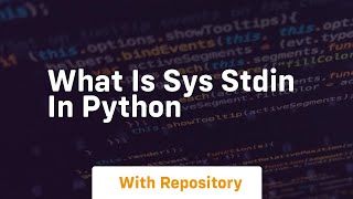what is sys stdin in python