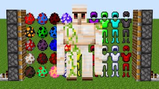 x66 iron golems and all minecraft eggs and all armors combined