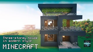 Minecraft 1.18.2: How to make three-storey house in modern style | Ideas #6