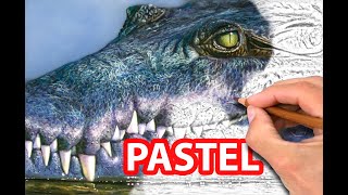 PanPastel Beginner Lesson - How to Use Pans in 20 mins - Draw a Crocodile! Wildlife Art