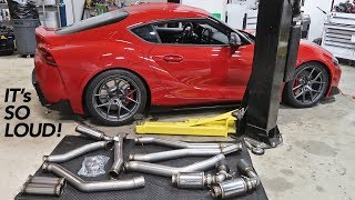 600Hp 2020 Supra gets a FULL EXHAUST! (Revs + Pulls)