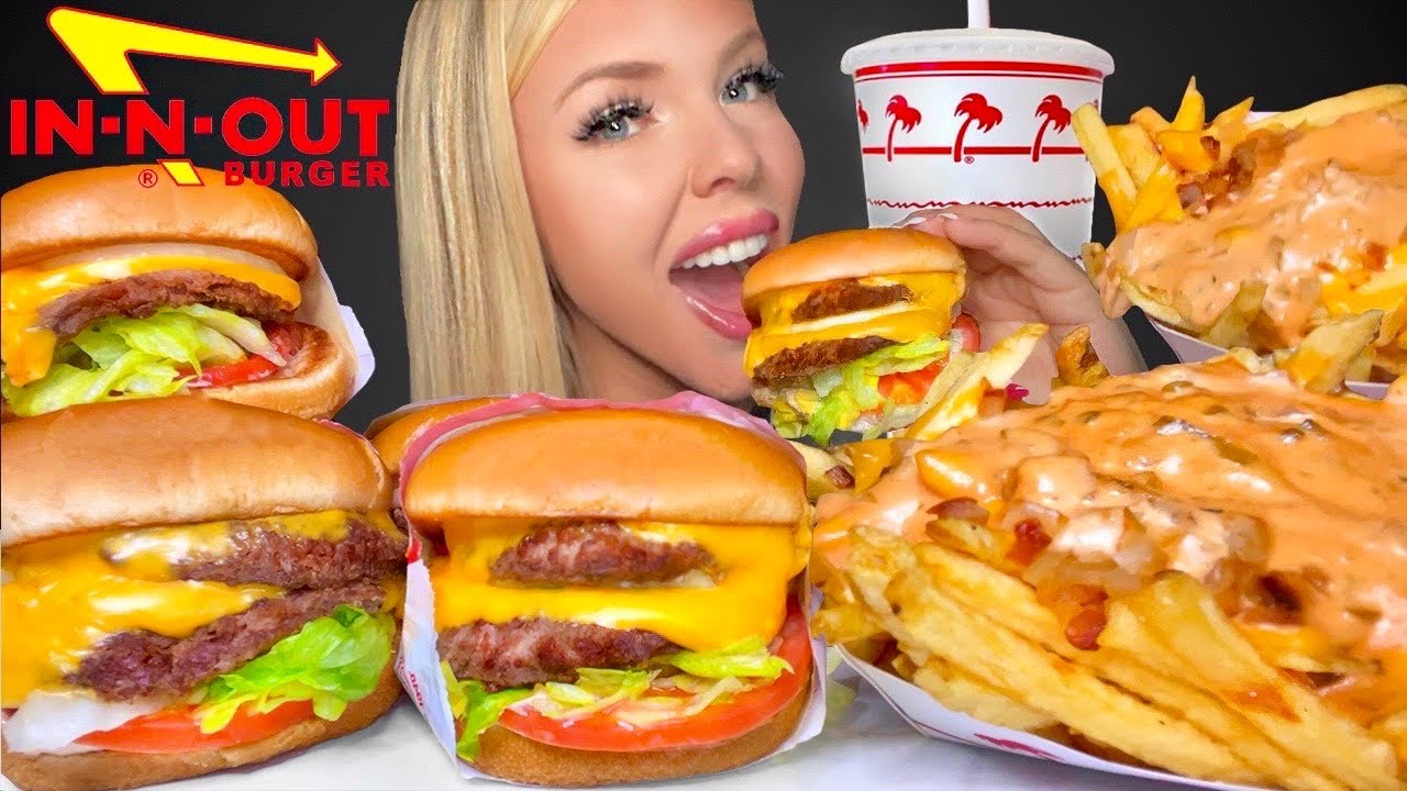 ASMR IN N OUT MUKBANG ANIMAL STYLE FRIES EXTRA CHEESE DOUBLE ...