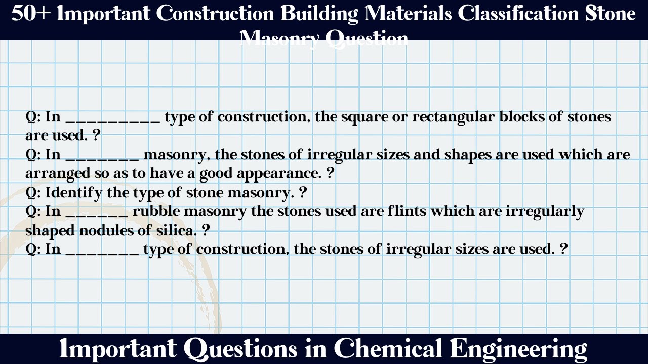 MCQ Questions Construction Building Materials Classification Stone ...