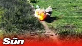 Ukraine forces explode 'full ammo Russian BMP' in direct hit