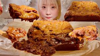 ASMR Chocolate Chip Cookie Brownies【Mukbang/ Eating Sounds】【English subtitles】