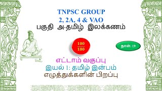 Group 4 Revision | TNPSC இலக்கணம் | நாள்: 19 | தமிழ் இன்பம் - எழுத்துக்களின் பிறப்பு