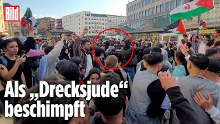 BILD-Reporter wird bei antisemitischer Demo in Berlin angegriffen | Quelle: democ.