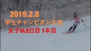 2019.2.8  学生チャンピオン大会  女子SL2日目  1本目