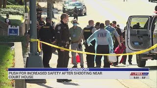 'It's weird around the courthouse': Investigation continues day after fatal shooting outside Guilfor