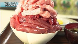 もはや芸術！？食べても食べてもマグロの山。青森市「鶴亀屋食堂」の衝撃のマグロ丼をご紹介！マグロのほかにも新鮮な魚介類をたっぷりのせた絶品海鮮丼が味わえます！【ハシュカリ#460 鶴亀屋食堂】