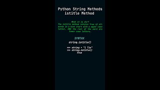 istitle Method - String Method