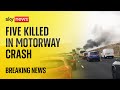 Two children among five dead in M6 crash