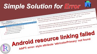 How to fix "Android resource linking failed" error in Android Studio