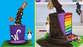 WONKA ILLUSION CAKE - The ULTIMATE Gravity Defying Willy Wonka Candy Cake