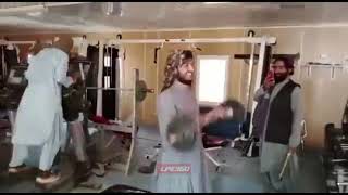 Taliban workout in a gym