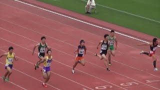 国体陸上群馬県予選2016 少年Ａ男子100m決勝1組