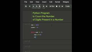 #python Program to count the Number of Digits Present in a number