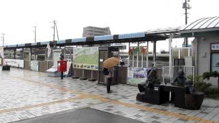 JR西日本境線境港駅前妖怪の街!!雨の日観光客も少ない