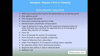 Telangana - Register A Firm Or Company