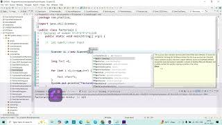 Java Program to Find Factorial | Loop💻 Factorial in Java for Beginners | Step-by-Step Java Tutorial