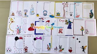 Cartoon Border Designs/Border design for project/Project work designs/Assignment front page design