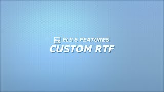 ELS Version 6 New Features: Custom Reinforcement (RTF)