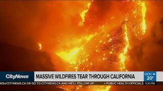 Massive wildfires tear through California