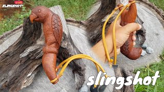 หนังสติ๊กแกะสลักนก slingshot  #หนังสติ๊ก