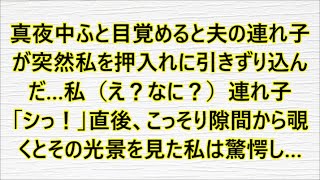 真夜中ふと目覚めると夫の連れ子が突然私を押入れに引きずり込んだ…私（え？なに？）連れ子「シっ！」直後、こっそり隙間から覗くとその光景を見た私は驚愕し…