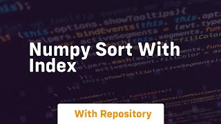 numpy sort with index