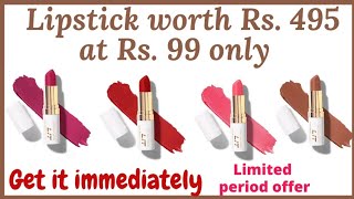 Lipstick of Rs 495 at Rs. 99 | Get it fast now #lipstick #freeproducts #myglamm #lovemakeup