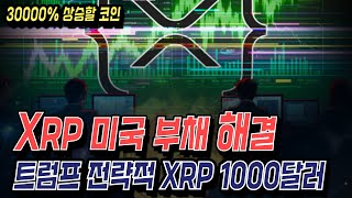 XRP 미국 부채 해결 트럼프 전략적 준비금 리플 1000달러 비트코인