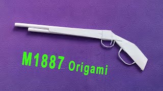 Origami armas, Como fazer uma arma de papel, Cómo hacer una m1887 de papel