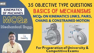 MCQ#03: Important MCQs on Kinematic Links, Pairs, Constrained Motion & Chains | Objective Type Q&A