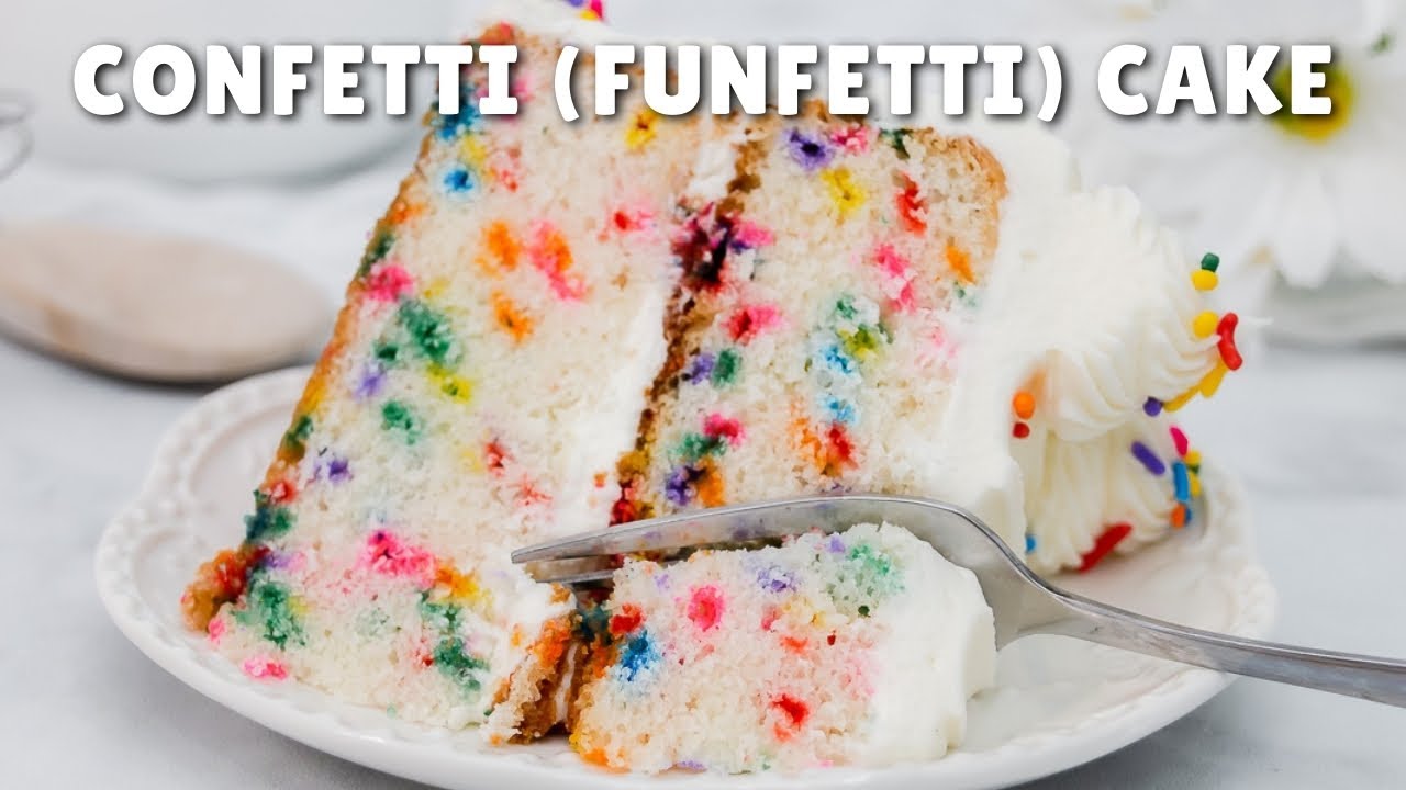 Funfetti Confetti Cake From Scratch Youtube