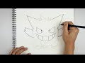 how to draw gengar pokemon sketch