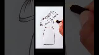 How to draw a girl dress drawing Fashion Figure #shorts #art #drawing #shortsvideo #drawingsketch