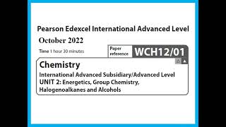 Unit 2 October 2022 -  AS Chemistry Edexcel - Dr  Hanaa Assil